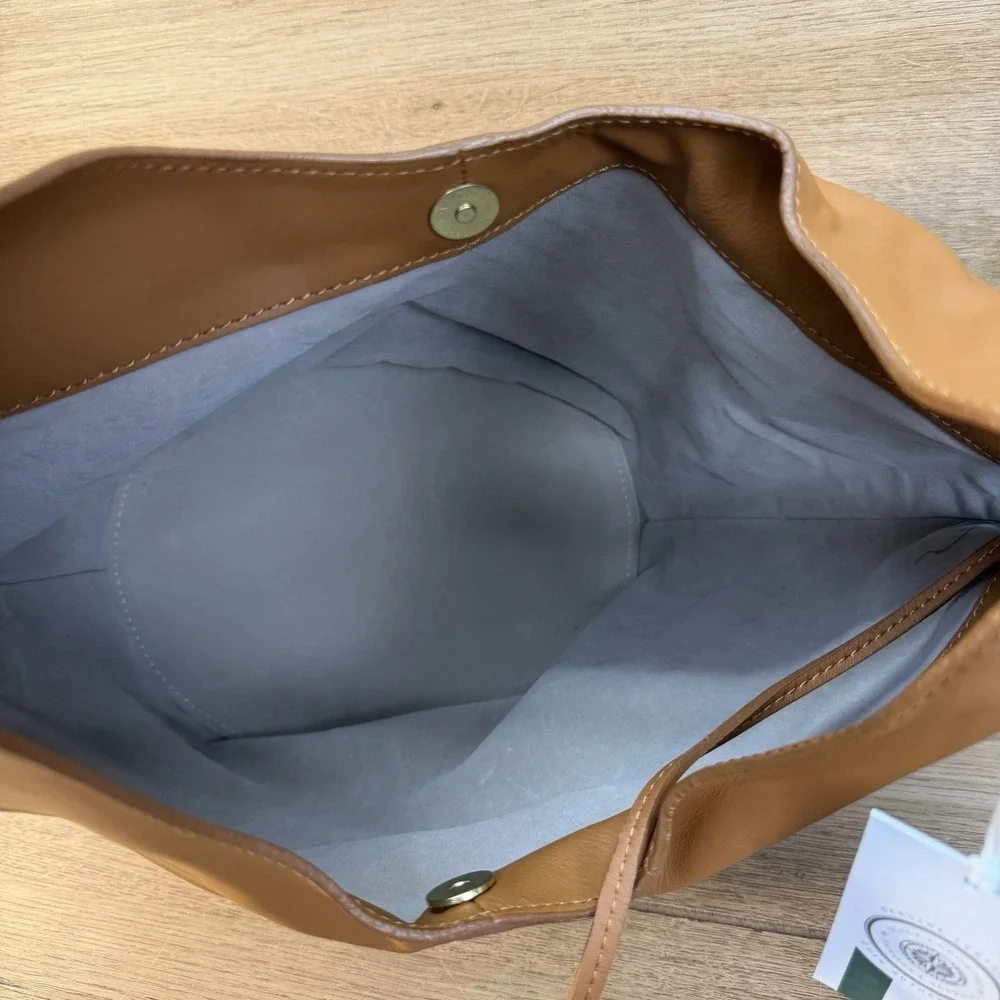 Viola Castellani Hobo Shoulder Bag Soft Italian‎ Leather Pouch Tan Brown